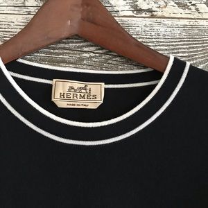 Hermès Black Tee with White trim